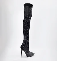 Over the Knee Sock Boot with Silver Hot Fix
