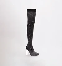 Over the Knee Sock Boot with Silver Hot Fix