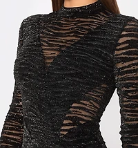 Long Sleeve Dress featuring Sheer Cut outs
