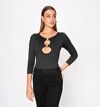 Long Sleeve Bodysuit with Rings