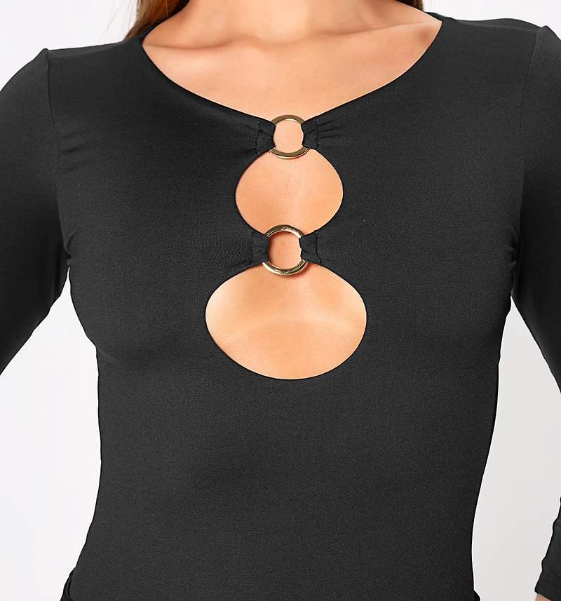 Long Sleeve Bodysuit with Rings