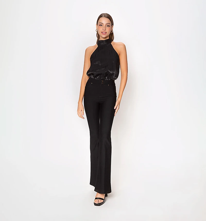 Halter Bodysuit with a Flowy Structure
