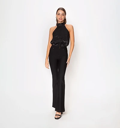 Halter Bodysuit with a Flowy Structure