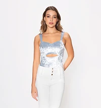 Strap Bodysuit with Front Cut-Out
