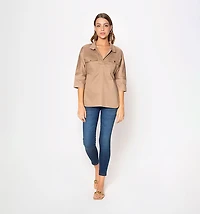 Shirt with Two Side Pockets And Open Collar