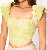 Puff Sleeve Corset Style Blouse
