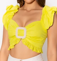 Puff sleeve crop top