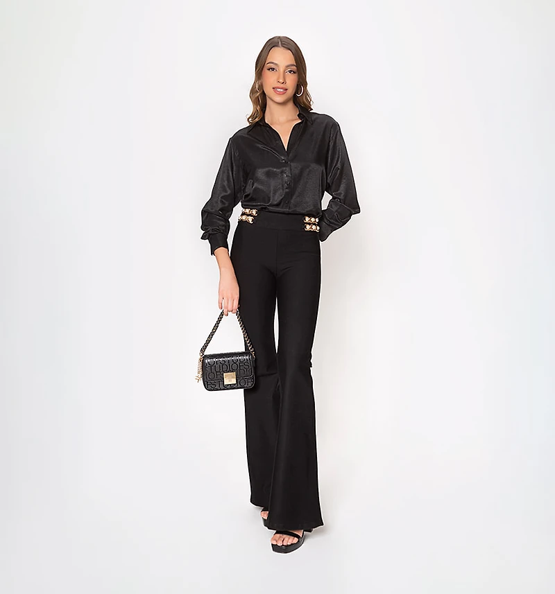 Long Sleeve Shirt Blouse with Wide Cuff