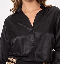 Long Sleeve Shirt Blouse with Wide Cuff