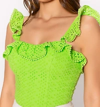 Ruffle blouse with spaghetti straps