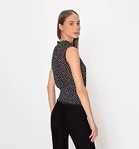 Blouse with ruched waistband