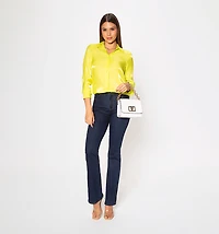 Long Sleeve Sateen Shirt Blouse