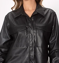 Long Sleeve Shirt Blouse with Pocket and Flap