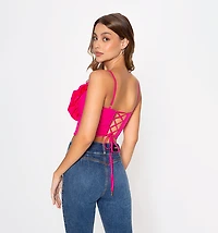 Blouse With Straps And A Maxi Rose