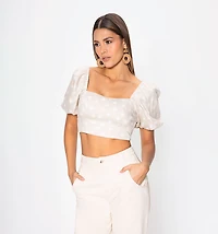 Cropped Blouse with Tied Back