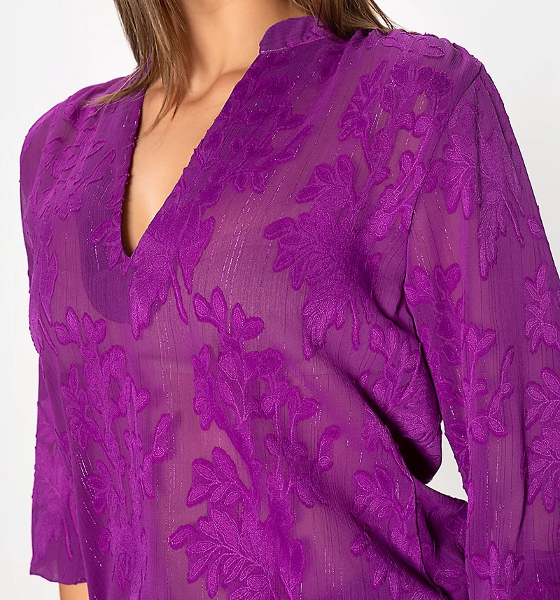 3/4 Sleeve shirt dress with crossed straps