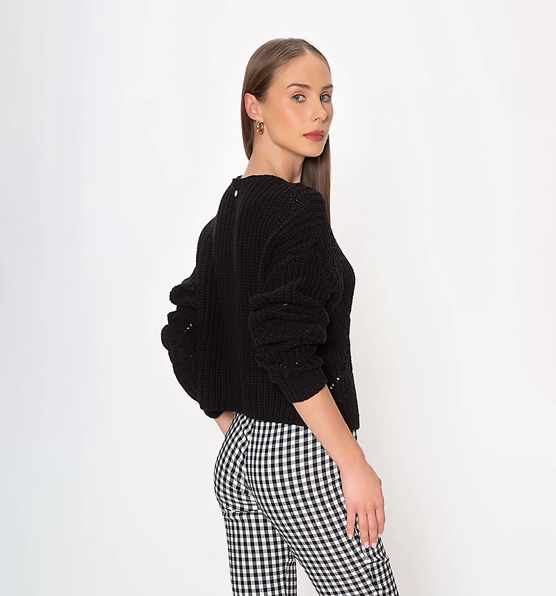 Diamond Knit Crop Sweater