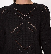 Diamond Knit Crop Sweater