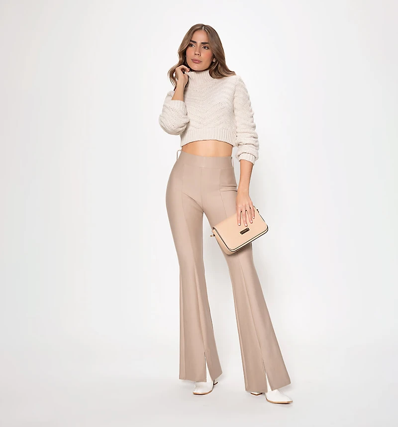 Chevron knit cropped sweater