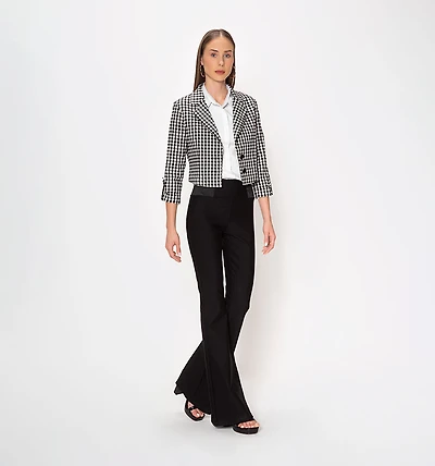 Short Plaid Blazer
