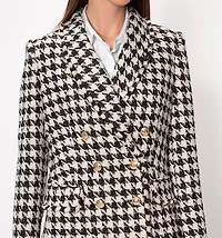 Houndstooth Blazer With Lurex and Shawl Lapel