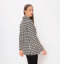 Houndstooth Blazer With Lurex and Shawl Lapel