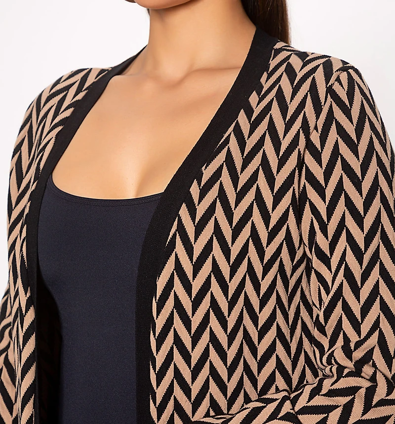 Overcoat With Chevron Print Pockets