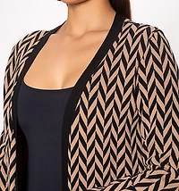 Overcoat With Chevron Print Pockets
