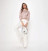 Metallic Blouse with Round Neck