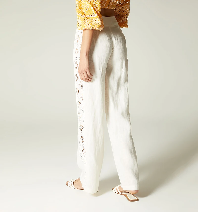 HIGH WAIST PALAZZO PANTS WITH LACE