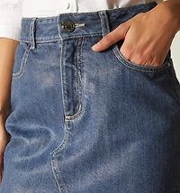 SHORT SKIRT WITH POCKETS, WASHED PROCESS