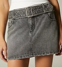 SHORT SKIRT, MID WAIST, FIVE POCKETS