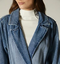 LONG JACKET, WITH LAPEL, BELT, BO
