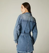 LONG JACKET, WITH LAPEL, BELT, BO