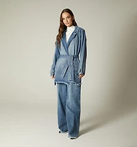LONG JACKET, WITH LAPEL, BELT, BO