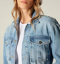 CROPPED DENIM JACKET, UTILITY POCKETS