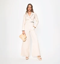 LONG SLEEVE JACKET WITH LAPEL AND BUTTON