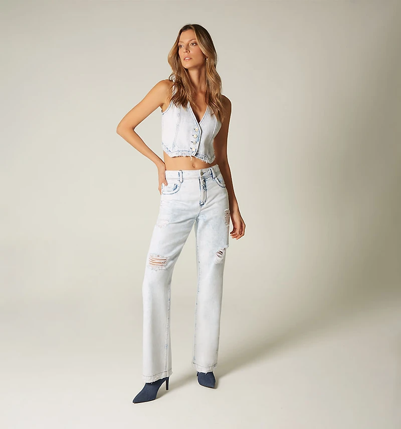 LIGHT BLUE DENIM VEST