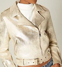 BIKER JACKET WITH FOIL EFFECT