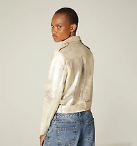 BIKER JACKET WITH FOIL EFFECT