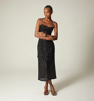 MIDI DRESS WITH TIE STRAPS