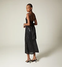 MIDI DRESS WITH TIE STRAPS