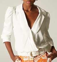 Crossover Blouse 3/4 Sleeve