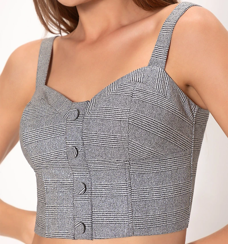 STRAP BUSTIER-STYLE BLOUSE WITH BUTTONS