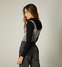 SLEEVELESS CROP BLOUSE, CUTS WITH RIVETS
