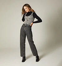 SLEEVELESS CROP BLOUSE, CUTS WITH RIVETS