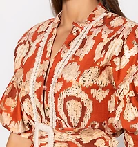 3/4 SLEEVE BLOUSE WITH BELT
