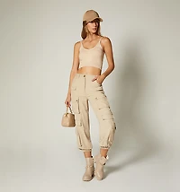 STRAP TOP KNIT FABRIC