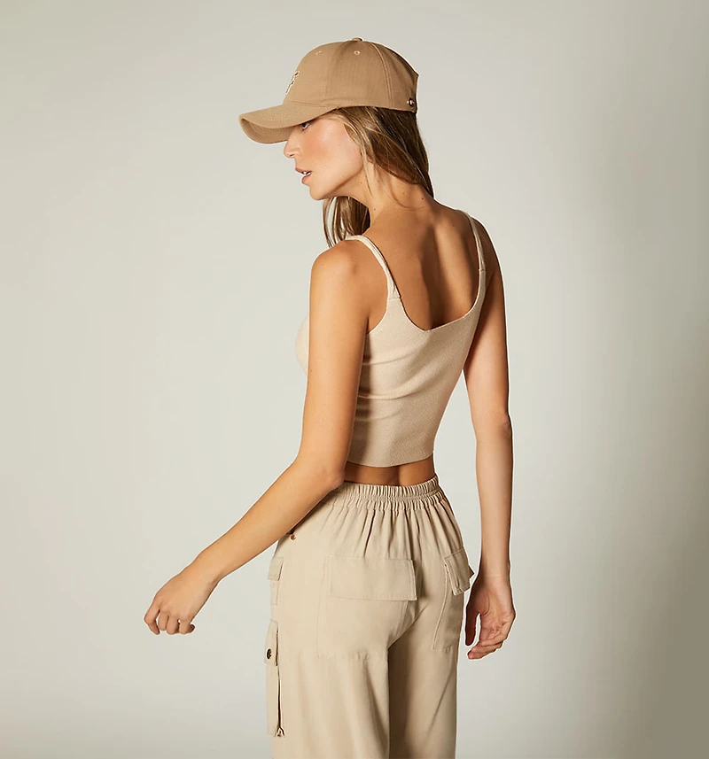 STRAP TOP KNIT FABRIC