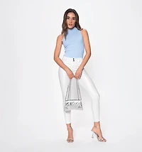 SLEEVELESS TURTLENECK BLOUSE RIB